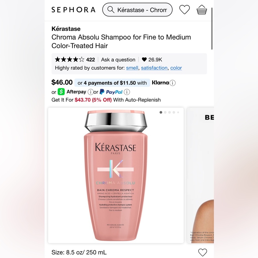Kérastase 
Chroma Absolu Strengthening Shampoo + Conditioner for Color-Treated